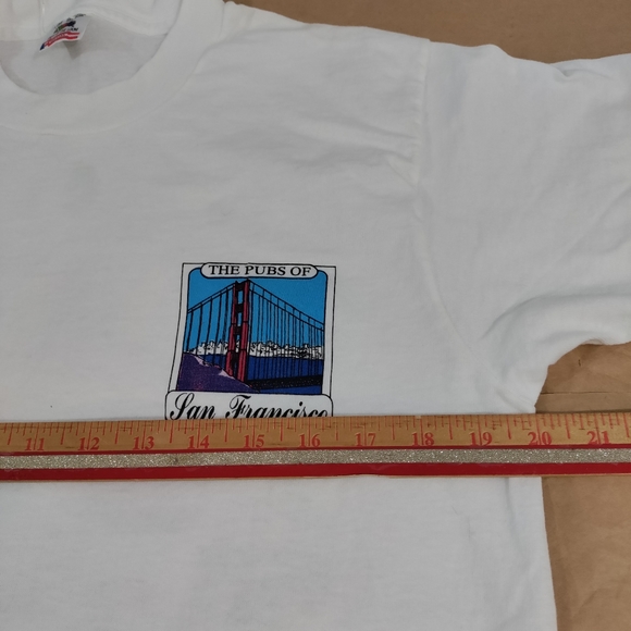 San Francisco Pubs Graphic Tee Shirt Fruit of the Loom Cotton Medium White NWOT - Picture 8 of 10